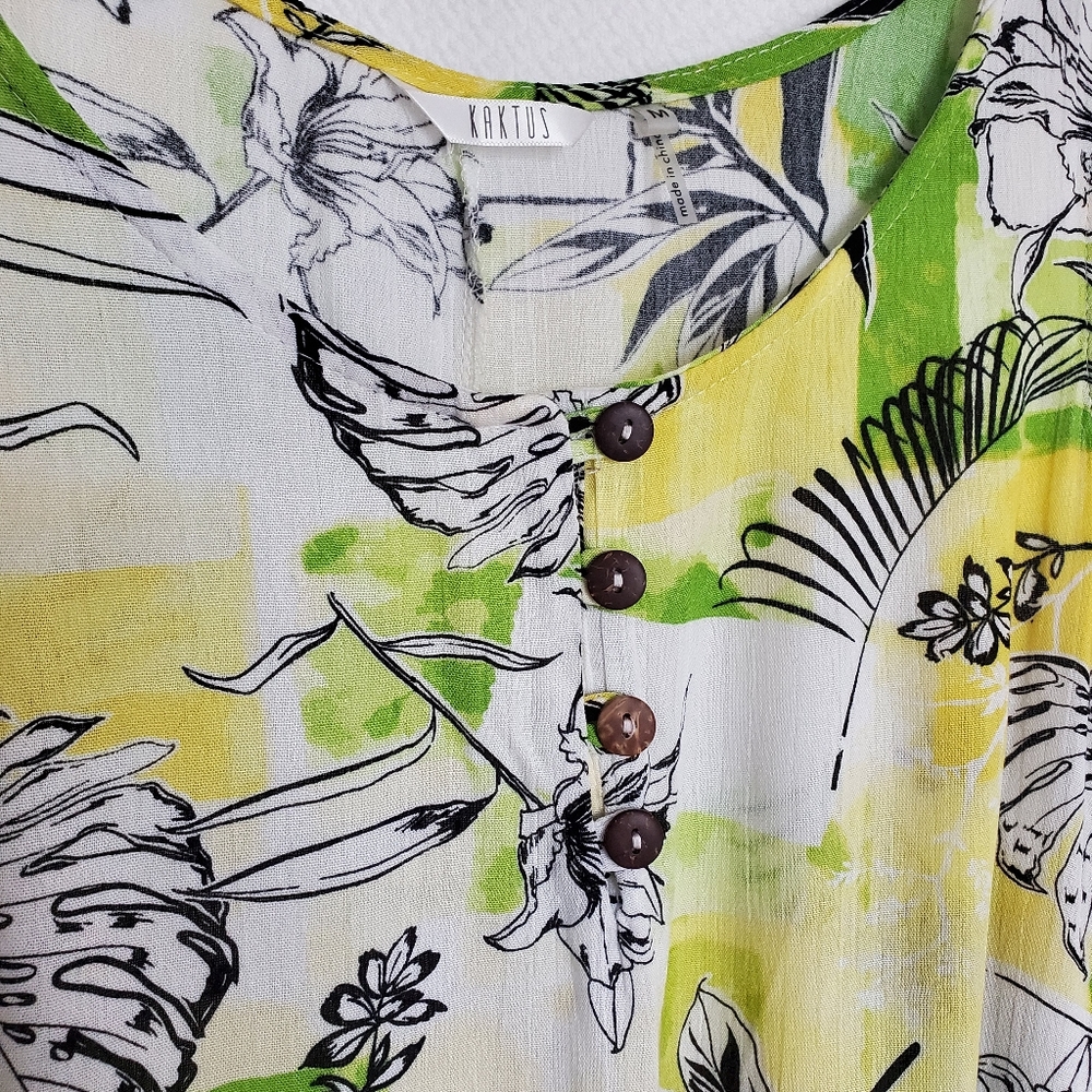 KAKTUS Dress Size M Summer Floral Tropical print. - Picture 4 of 14